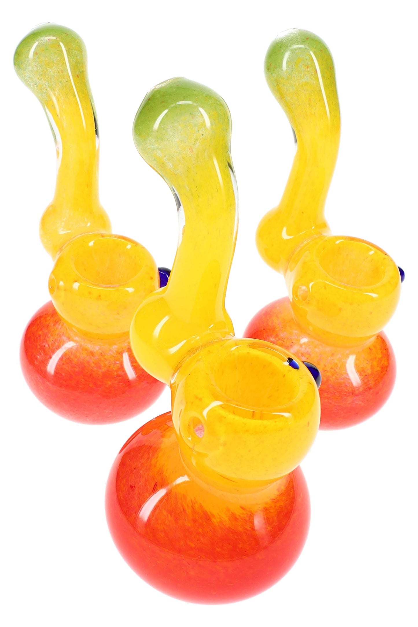 Rasta Frit Sherlock Glass Bubbler “Sunset Sway” – 5½″