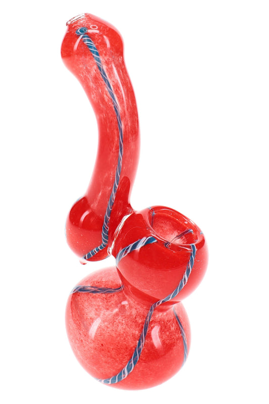 Frit Striped Sherlock Bubbler “Pocket Sleuth” – 5″ – Assorted Colors