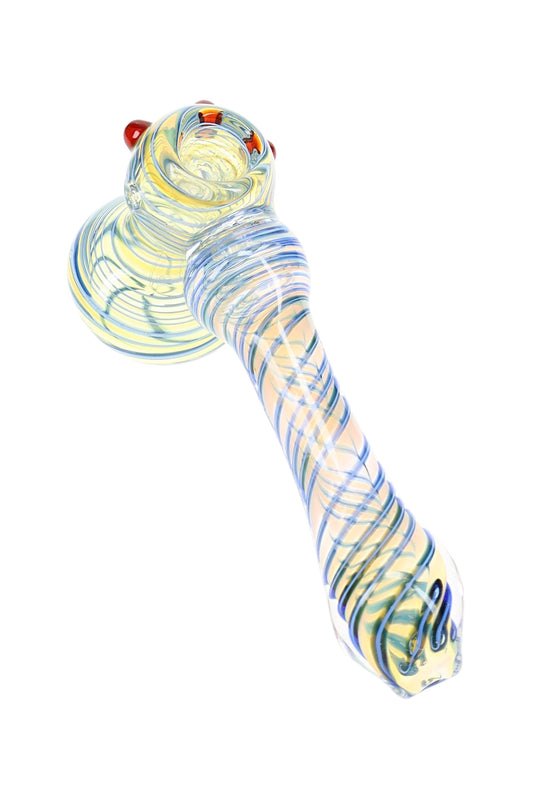 Color-Changing Spiral Hammer Bubbler “Tiny Twist” – 5″ – Assorted Colors