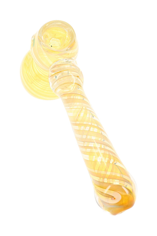 Silver Fumed Swirl Glass Hammer Bubbler “Pocket Moon” – 5½″ – Assorted Colors