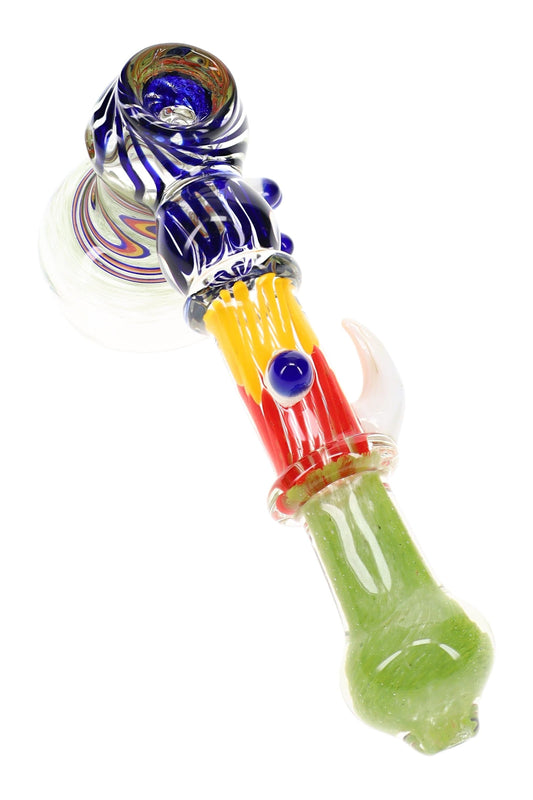 Rasta Swirl Frit Hammer Bubbler “Eye Spy” – 8″ – Assorted Colors