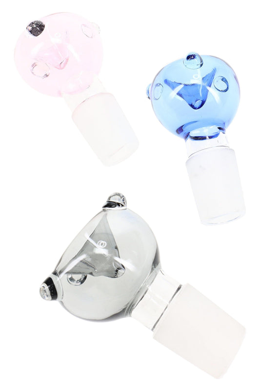 Colored Glass 18.8 mm Male Bowl “Dot Drop” – Assorted Colors