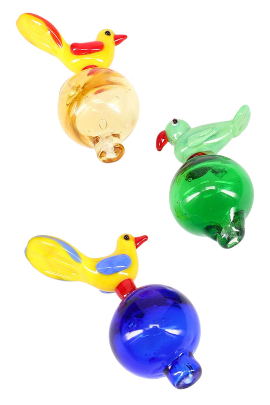 Glass Bird Bubble Carb Cap “Songbird Swirl” – Assorted Colors