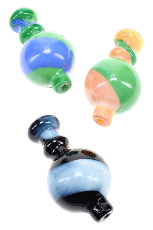 Swirl Striped Glass Bubble Carb Cap “Color Orbit” – Assorted Colors