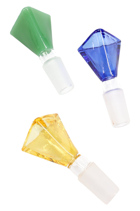 Colored Glass 14.5 mm Male Triangle Bowl “Prism Pull” – Assorted Colors