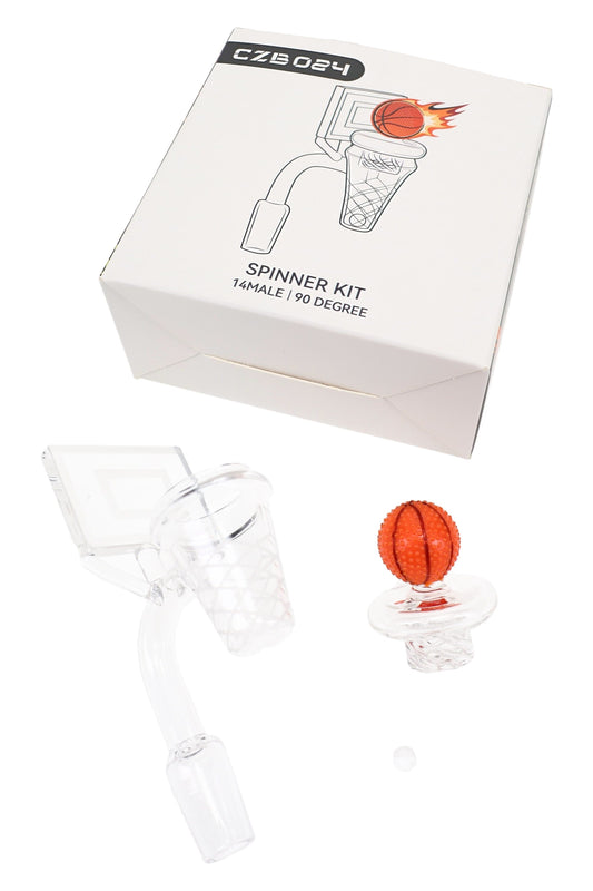 Quartz 14.5 mm Male 90° Basketball Hoop Banger Kit, 2.5 mm Thick