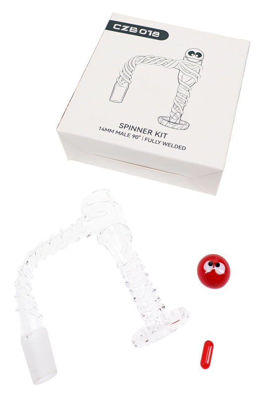 Quartz 14.5 mm Male 90° Vine Terp Slurper Banger Kit, 2.5 mm Thick
