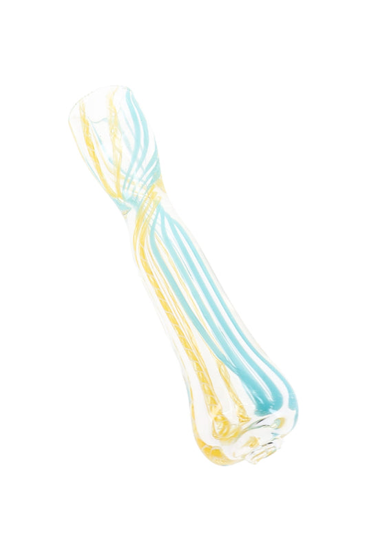 Color-Changing Striped Glass Chillum “Party Twist” – 3″ – Assorted Colors