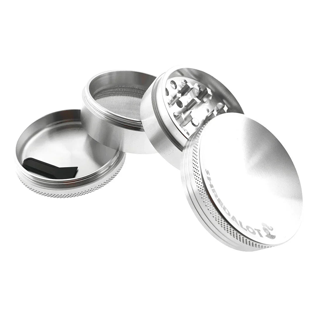 Sir Shredalot 4-Piece Curve Top Metal Herb Grinder – 63mm Aluminum