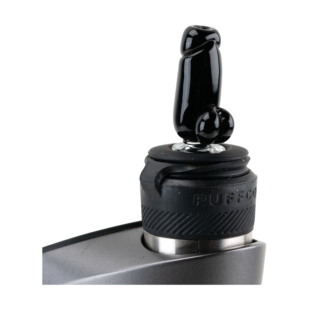 Empire Glassworks Black Phallus Puffco Peak Pro Carb Cap - Borosilicate Glass with Oculus Airflow