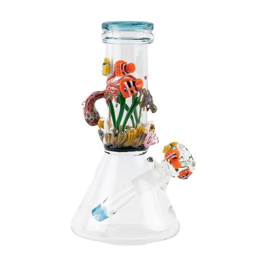 Empire Glassworks 8.3" Under the Sea Themed Beaker Bong with Detailed Marine Art