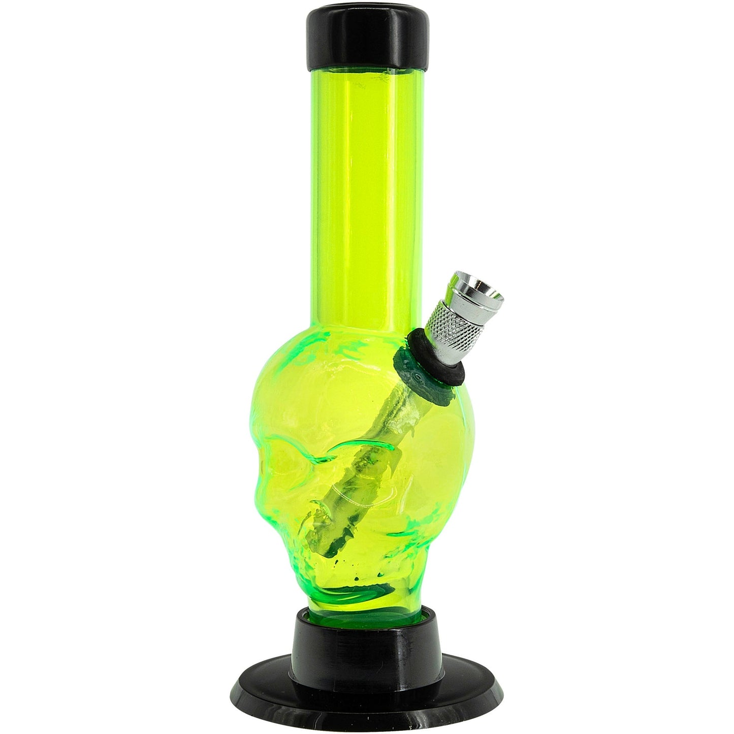 JM Enterprises Mini Skull Head Acrylic Bong - 6" Tall - Multiple Colors