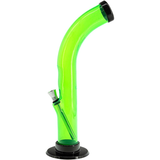 JM Enterprises 10'' Acrylic Curved Tube Bong - Multiple Colors