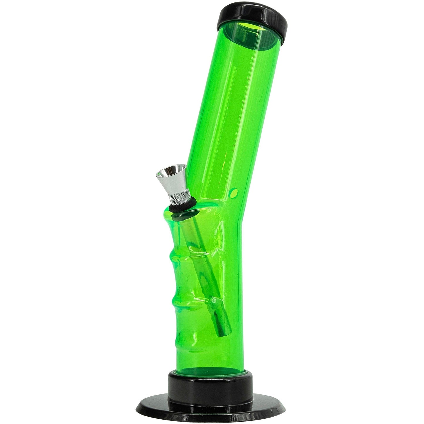 JM Enterprises 9-12" Acrylic Angled Straight Tube Bong - Multiple Colors