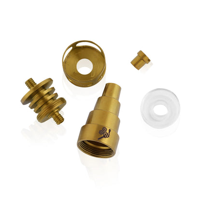 Honeybee Herb Titanium 6-in-1 Cage Hybrid Dab Nail with Quartz Dish