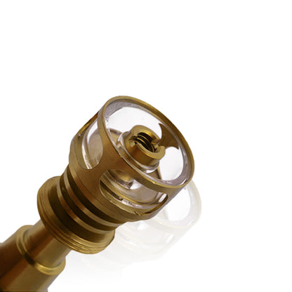 Honeybee Herb Titanium 6-in-1 Cage Hybrid Dab Nail with Quartz Dish
