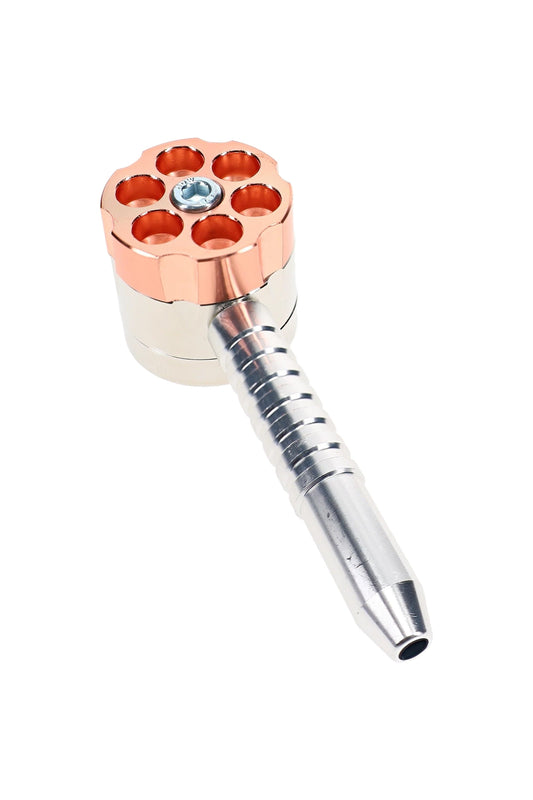 Bullet 3-Part Metal Grinder Pipe “Six-Shooter” – 1½″