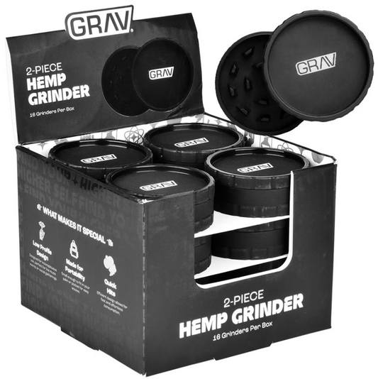 GRAV Hemp Grinder | 2pc | 2.5" | 16ct Display