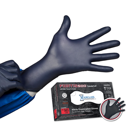 Black Nitrile Gloves - Extended Cuff