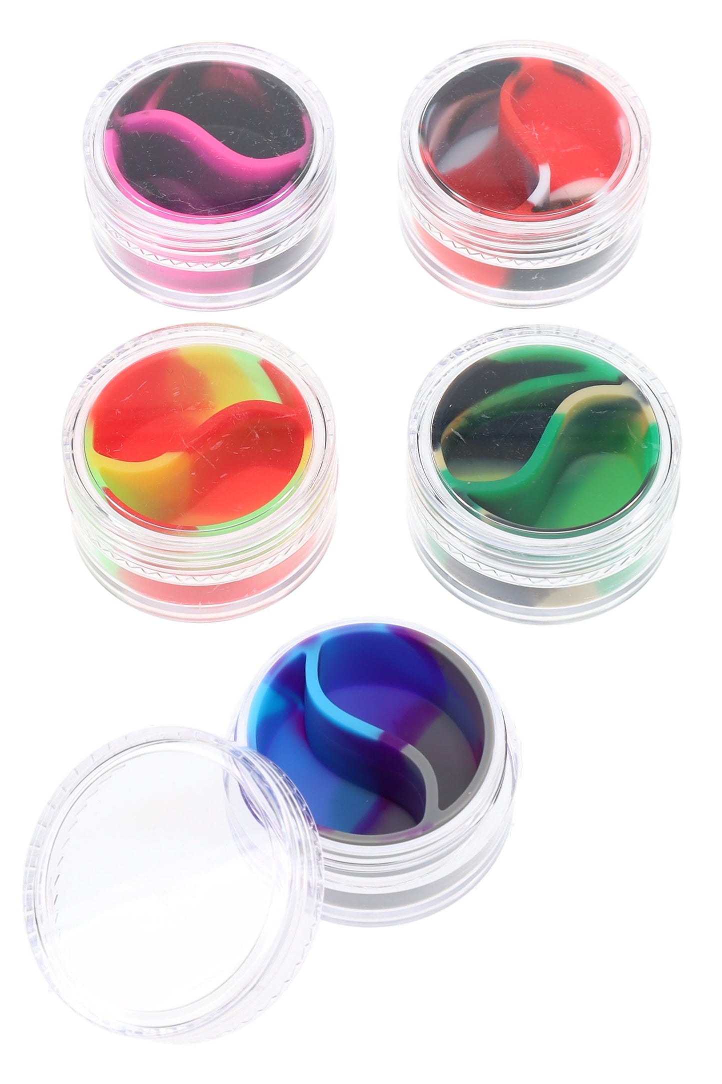 7ml Plastic Jar – Split Silicone Insert - Assorted Colors