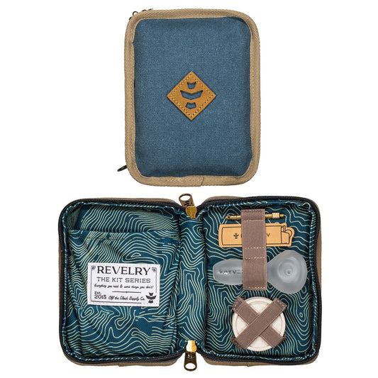 Revelry Supply Lockable Smell-Proof Bag Kit with Glass Pipe & Hemp Grinder