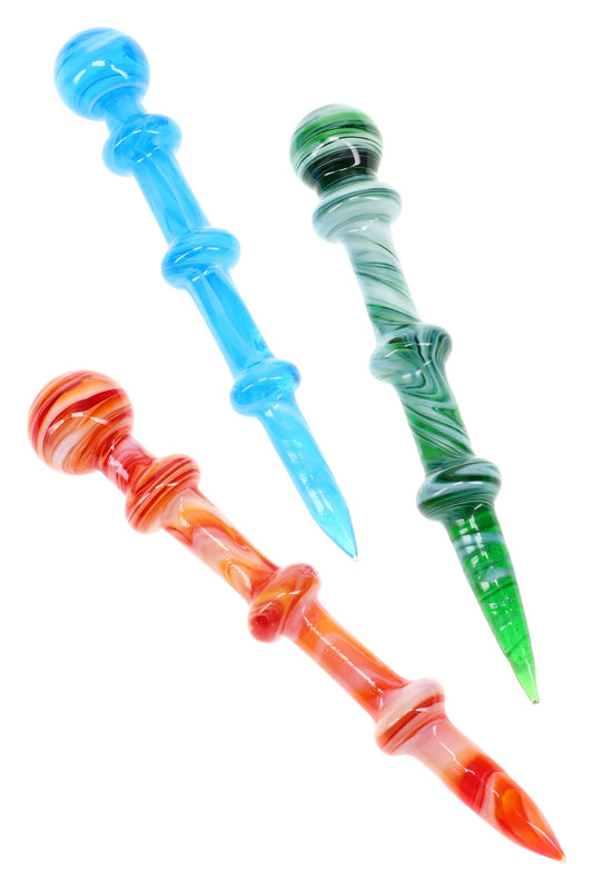 Marble Swirl Glass Dab Tool – 6″ - Assorted Colors