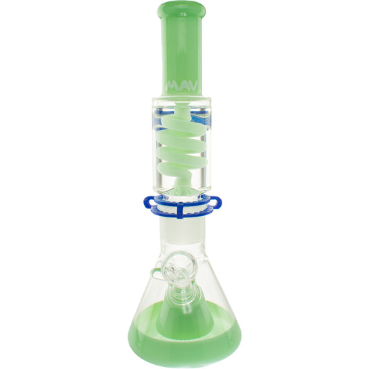 MAV Glass Seafoam Slitted Pyramid Beaker Freezable Coil System