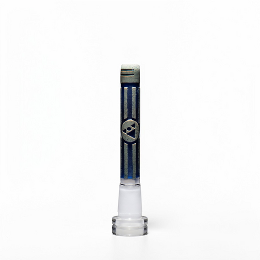 Universe Technicolor 4.75" Silver and Dark Blue Frit Downstem