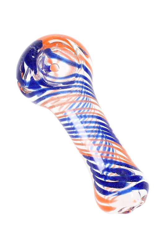 Striped Glass Spoon Pipe “Pocket Swirl” – 2½″ – Assorted Colors