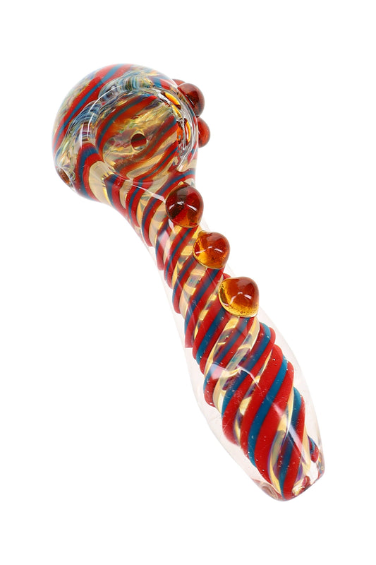 Color-Changing Frit Spoon Pipe “Marble Swirl” – 4½″ – Assorted Colors