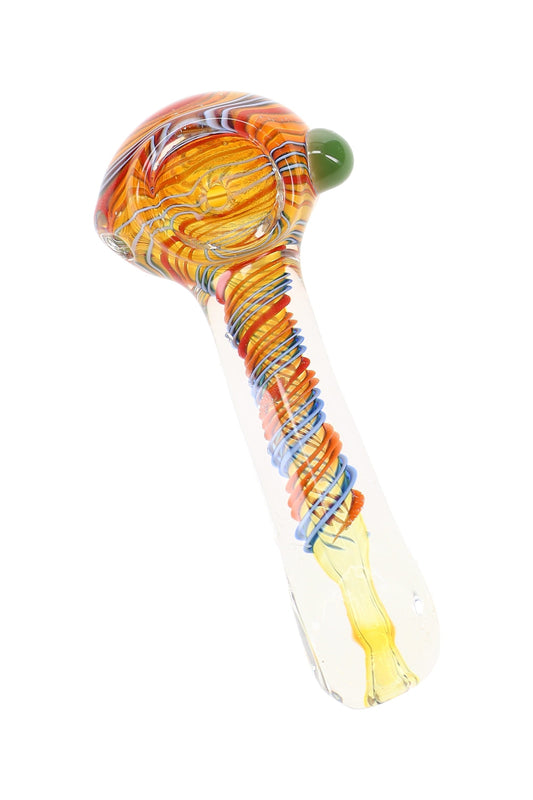 Color-Changing Striped Spoon Pipe “Square Swirl” – 4″ – Assorted Colors