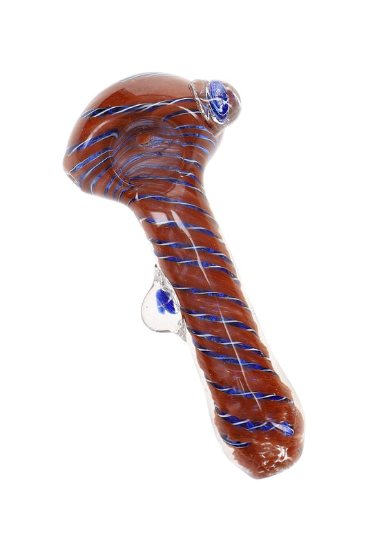 Colorful Frit Spiral Spoon Pipe “Twist Confetti” – 4″ – Assorted Colors