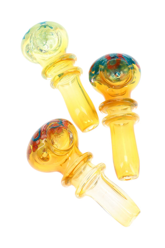 Fumed Color-Changing Glass Hand Pipe “Ring Riptide” – Assorted Colors