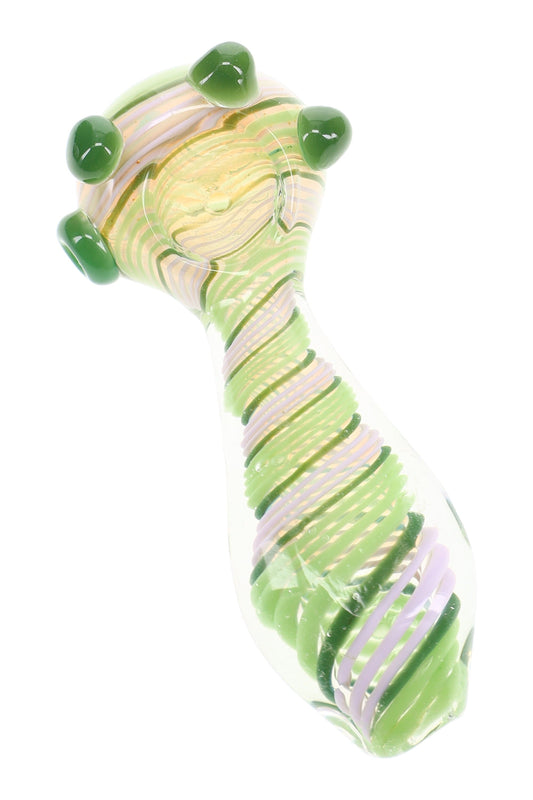 Color-Changing Spiral Striped Spoon Pipe “Ribbon Spin” – 5″ – Assorted Colors