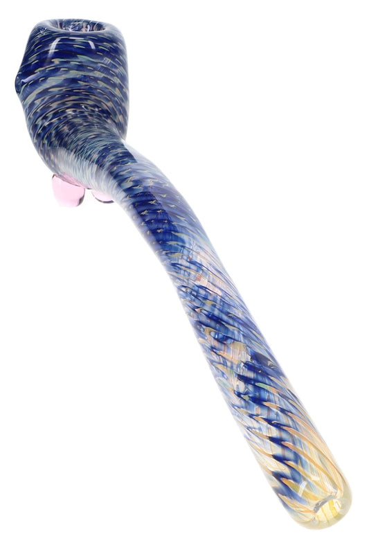 Net Stripe Color-Changing Sherlock Pipe “Web Wizard” – 10″ – Assorted Colors