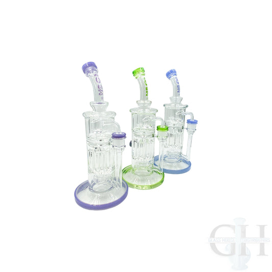 Rock Glass 12" Bent Neck Showerhead Dab Rig