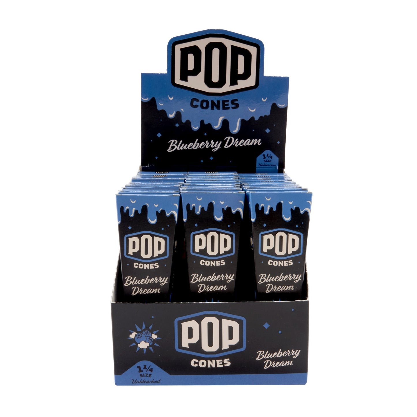 Pop Cones 1 ¼ Unbleached Cones - Berry & Dessert Mix 24ct Display