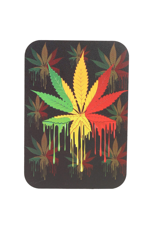 Small Art Metal Rolling Tray with Magnetic Lid – 7″ × 5″ – Select Design