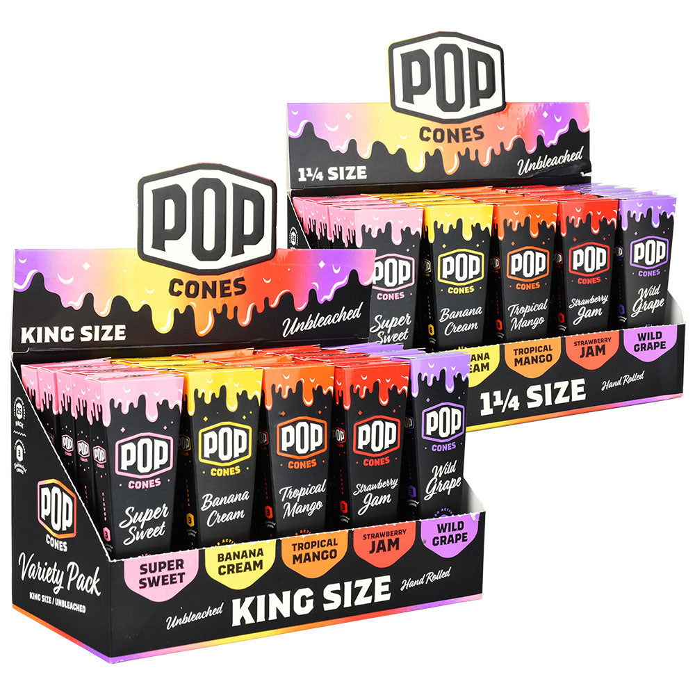 POP Cones Unbleached | Assorted Flavors | 25pc Display