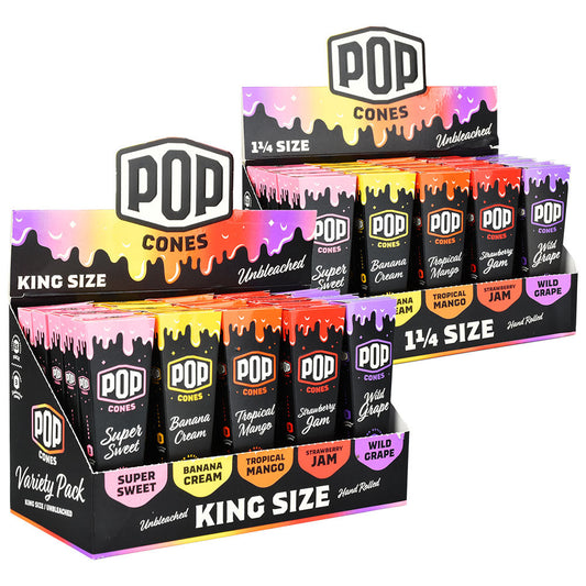 POP Cones Unbleached | Assorted Flavors | 25pc Display