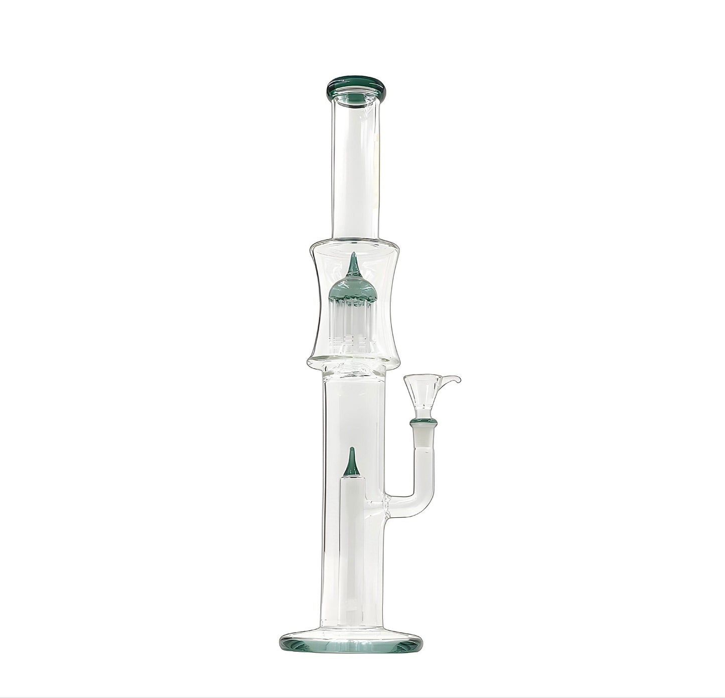 Rock Glass 18" Straight Tube Bong with 8-Arm Tree Percolator
