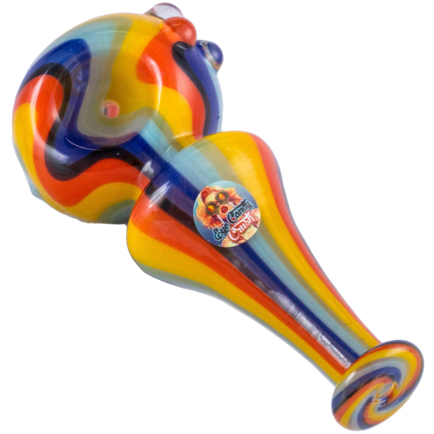 Crush Eye Candy Artisan Hand Pipe - Vibrant Borosilicate Glass Spoon, 4"