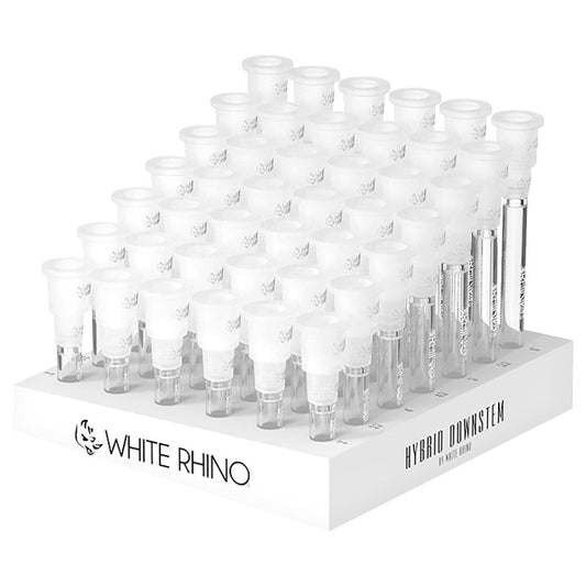 White Rhino Hybrid Downstem with Slitted Diffuser - Versatile Fit 14/19mm, Durable Silicone & Glass