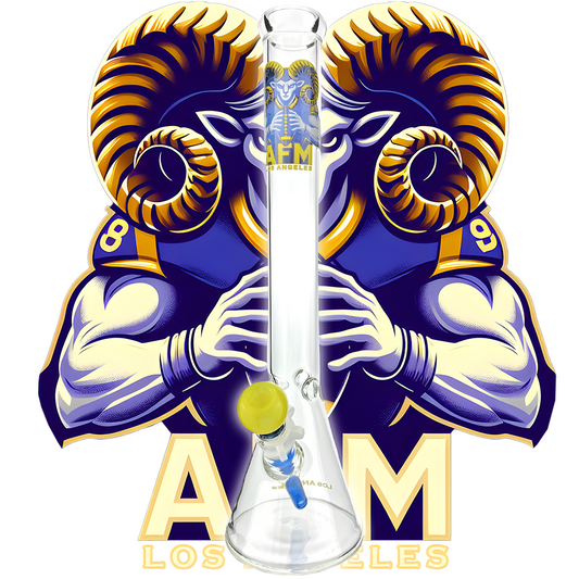 18" Los Angeles Football 5mm Beaker Bong Bundle
