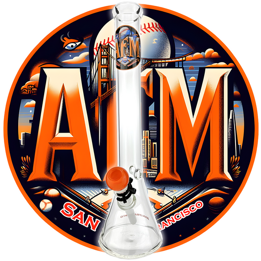 18" San Francisco Baseball 5mm Beaker Bong Bundle
