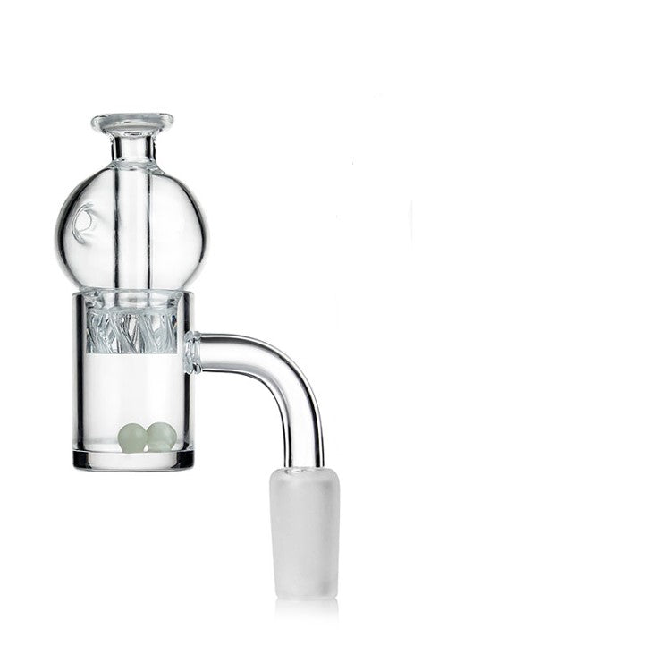 Glass City Pipes 14mm Quartz Banger Nail w/ Helix Cap & Glow Terp Pearls