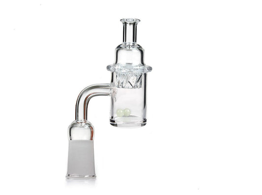 Glass City Pipes Quartz Banger 14mm w/ Helix Cap & Glow Terp Pearls