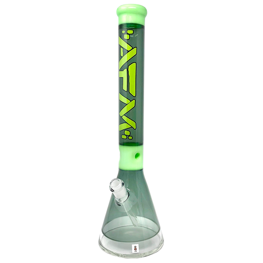 18" AFM Pulsar Color Glass Beaker Bong - Smokey/ Slime