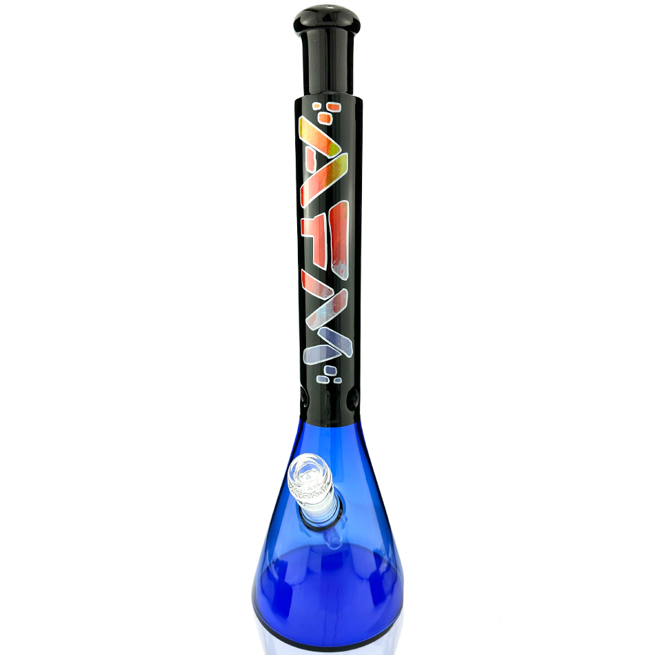 18" AFM Mind Expander Ink Blue Glass Beaker Bong