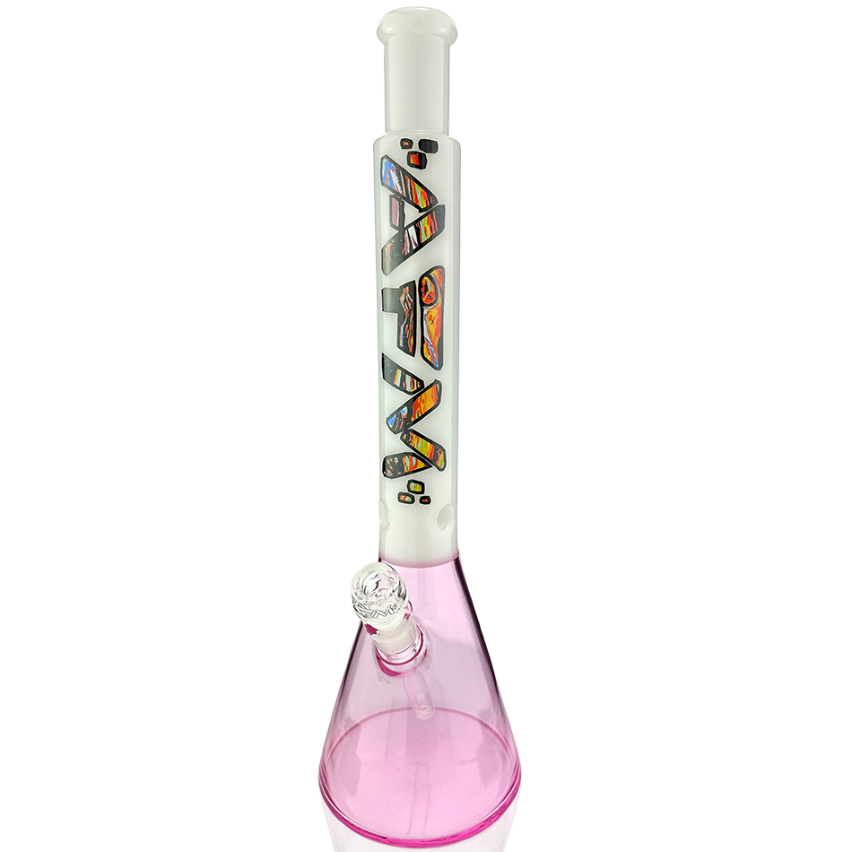 18" AFM Mind Bender Pink Glass Beaker Bong